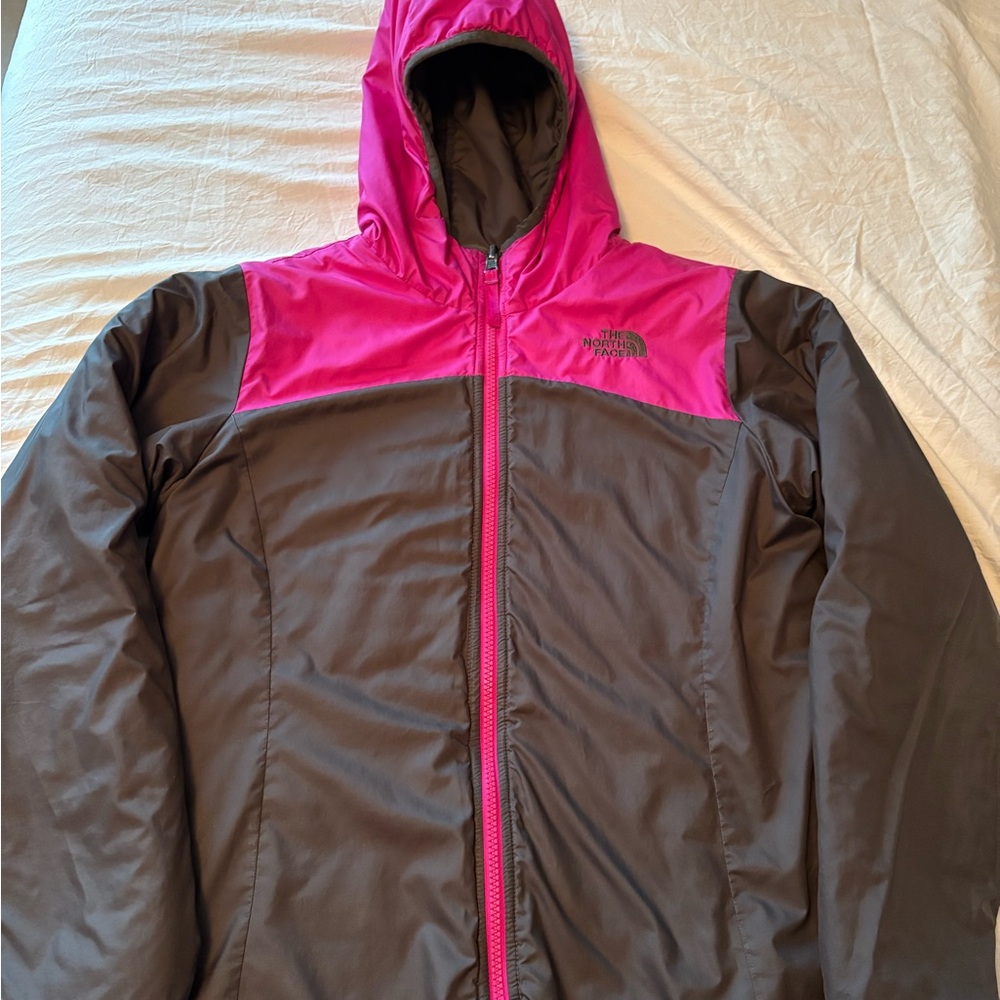 The North Face Kids Fuchsia and Charcoal Reversible Jacket